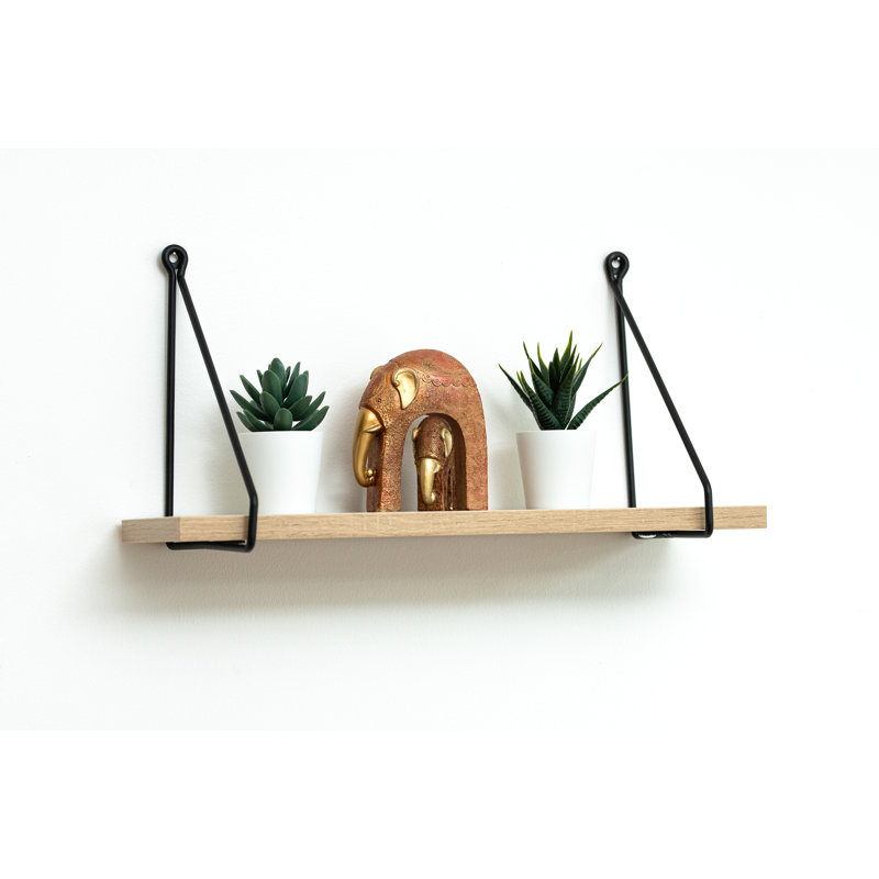 Addre Floating Shelf, 20cm H x 40cm W x 15cm D, Oak/Black