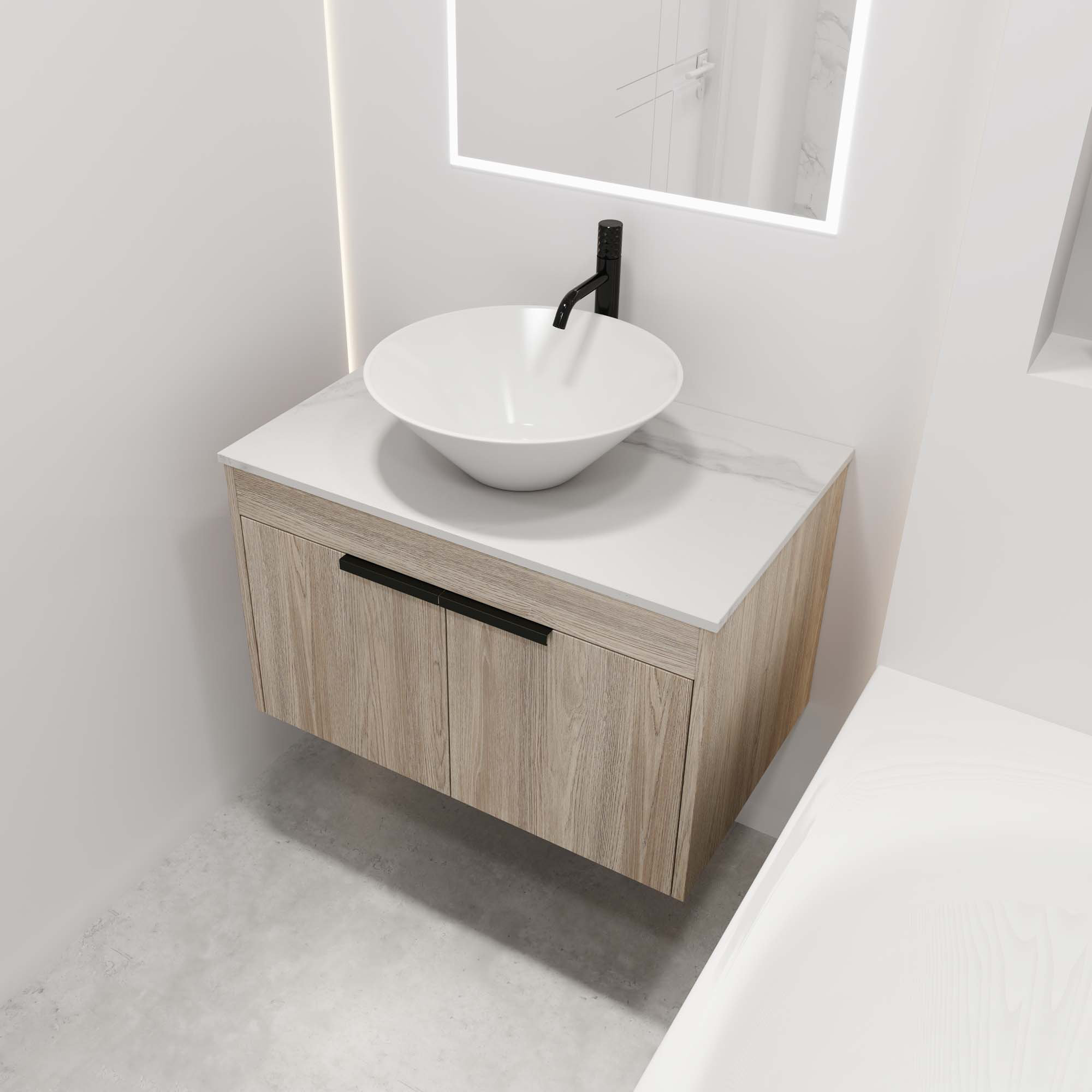 Ebern Designs Wall Mounted Bathroom Vanity Set - Wayfair Canada