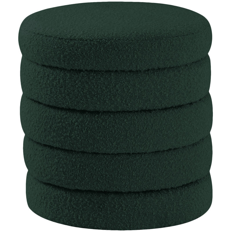Repose-pieds standard Amy-Claire de 15 po de largeur, Tissu bouclé vert