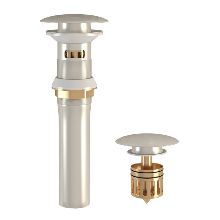 Ayna Decors Brass Pop Up Drain Stopper for Bathroom Sink with Overflow in Chrome