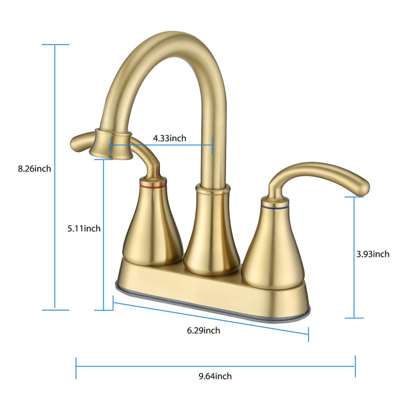 Robinet de lavabo de salle de bain à 2 poignées avec bonde escamotable