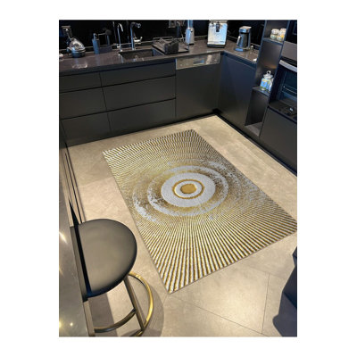 Tapis lavable à motif de cercles doux