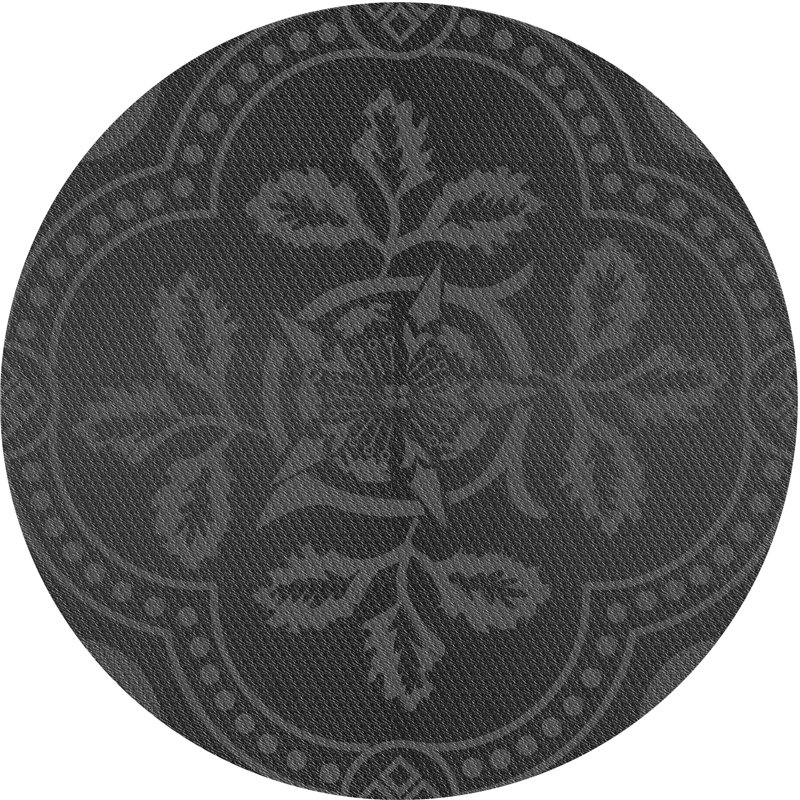 Floral Indoor Rug, Round 4'