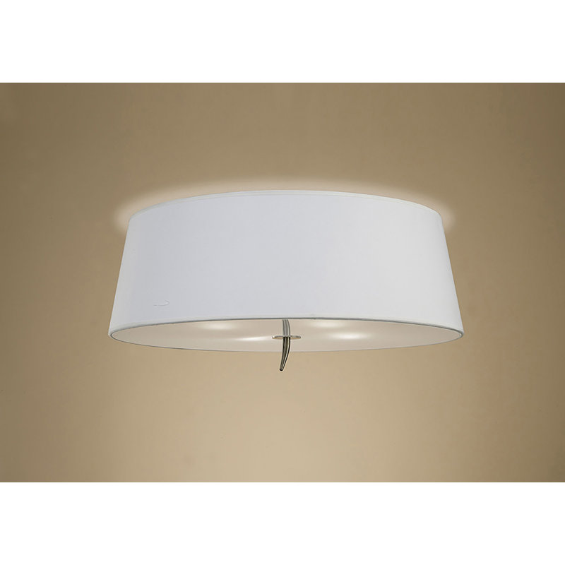 Cole Flush Mount, Antique Brass, White