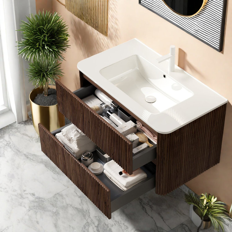 Meuble-lavabo moderne peu encombrant avec lavabo en céramique de qualité supérieure