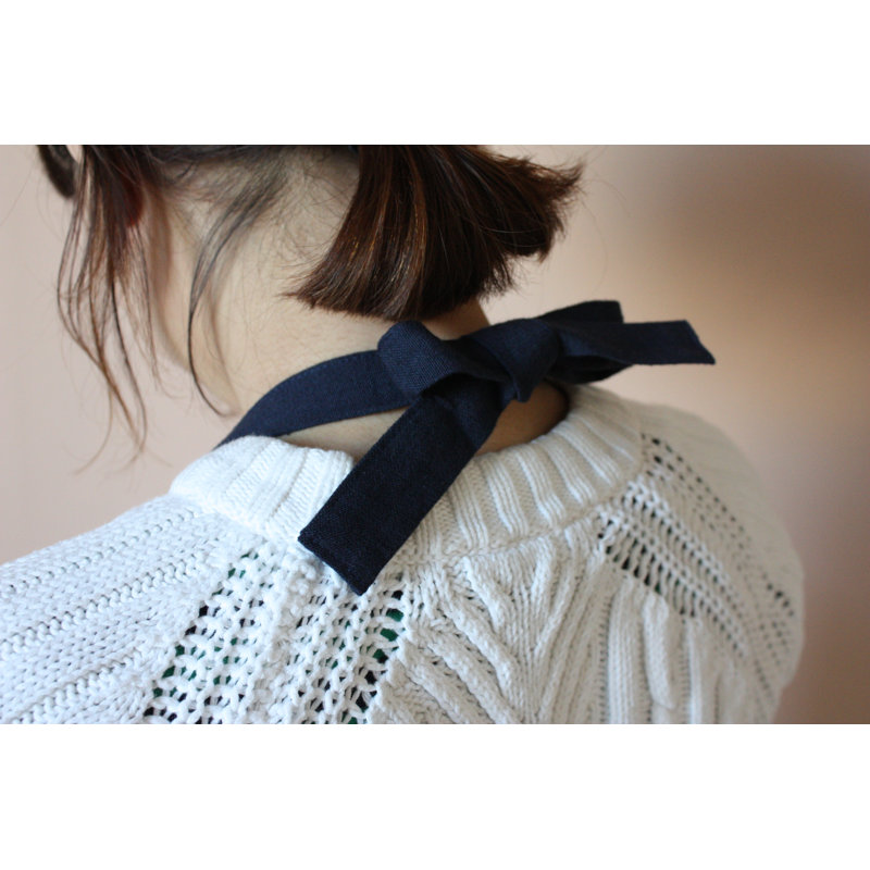 Denim Blue Solid Color Cotton Bib Apron