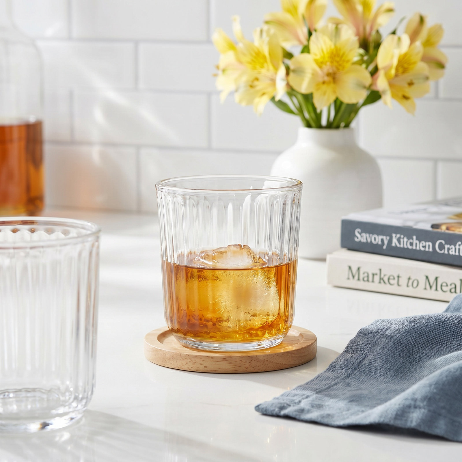 Paneled Ribbed Whiskey Glass