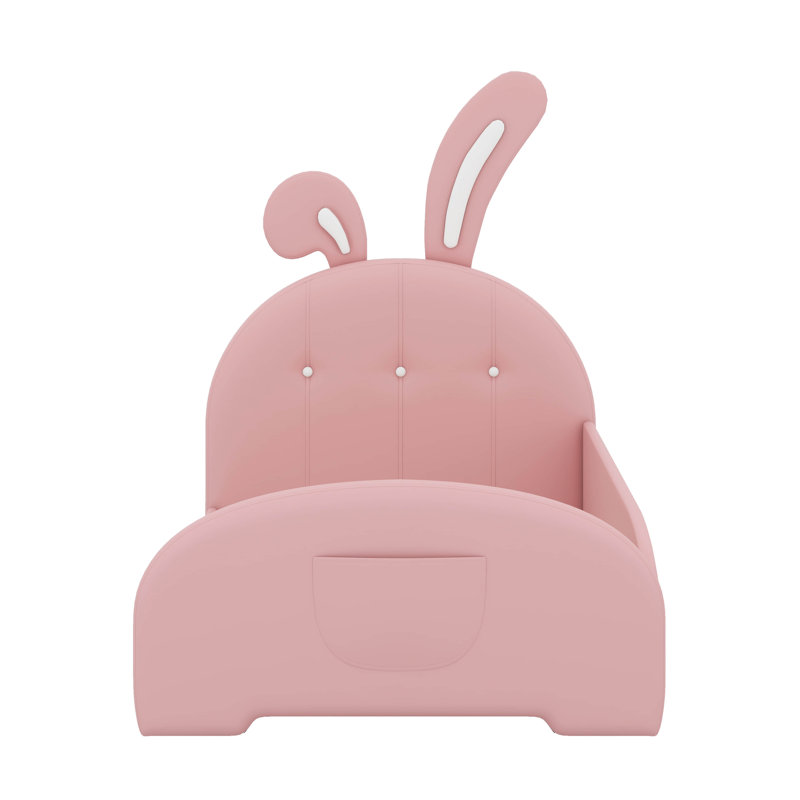 Lit simple princesse en forme de lapin rembourré, Rose