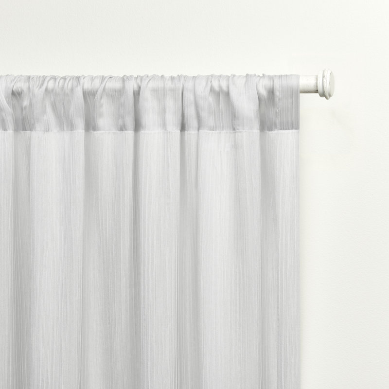 Lauren Ralph Lauren Coralina Sheer Rod Pocket Curtain Panel, 50" W x 84" L, Silver