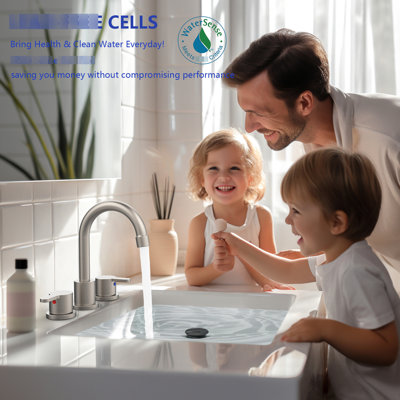 Robinet de salle de bain à 3 trous avec 2 poignées, finition en nickel brossé, portée de 5,11 pouces, bec pivotant à 360 °, cartouche de disque en céramique, nickel pour évier de salle de lavage et de salle de lavage, arche haute rotative,
