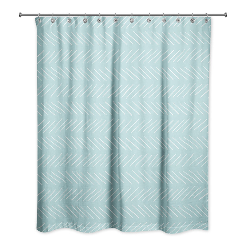 Geometric Shower Curtain, Teal