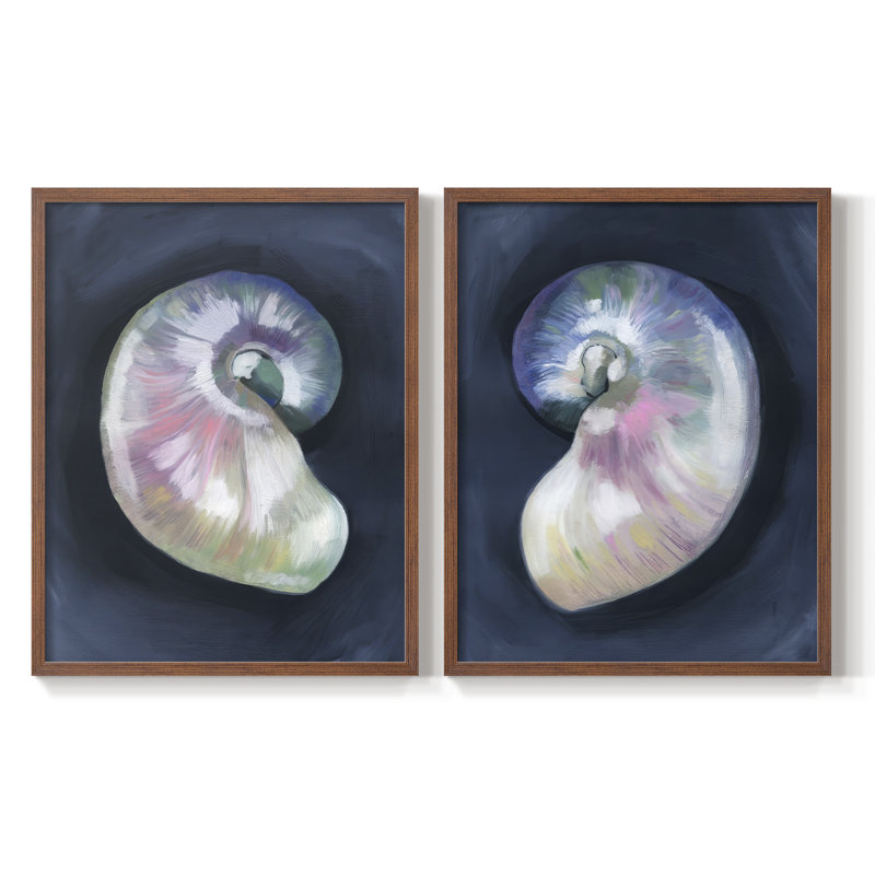 Lost Shell I-Premium Framed Print -Ready to Hang - No Nails Required - No Nails Required, Walnut, 15" H x 24" W