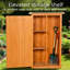 Jaune, armoire de rangement extérieure, toit plat, porte verrouillable, rangement pour piscine et pelouse, remise de rangement facile à installer, toit, porte, imperméable, pour terrasse, utilisation multifonctionnelle