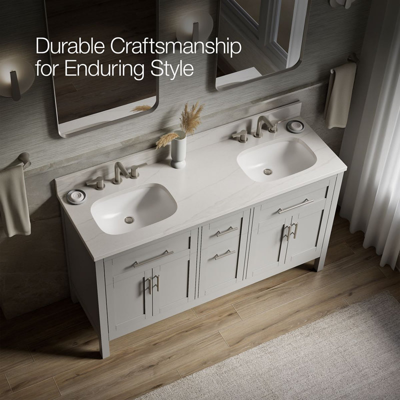 61" Single Bathroom Vanity Set, Atmos Grey, Atmos Gray