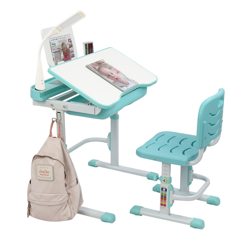 Ensemble de bureau d'écriture et de chaise pour enfants L 27,56 "Lymight, Vert