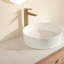 Lavabo de salle de bain 14 po, vasque ronde en céramique sans robinet, sans armoire, blanc