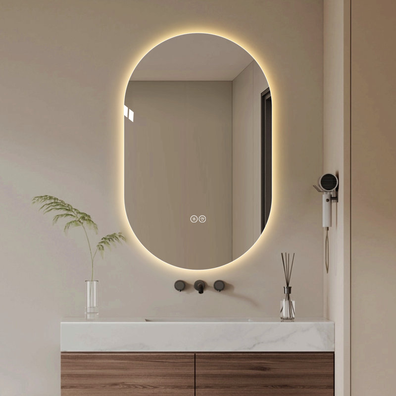 Miroir de salle de bain 48 "fixé au mur à écran tactile antibuée 48", miroir de barbier, 47,24 po x 29,53 po
