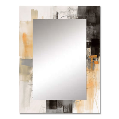 Abstract Design Shapes II - Abstract Collages Decorative Mirror, Modern Wall Mirror, Printed Metal Art