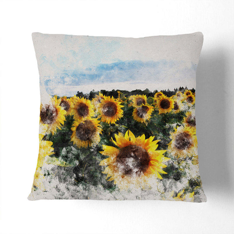 Sunflowers Scatter Cushion, 55cm H x 55cm W x 20cm D