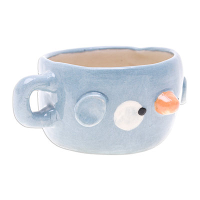 Trinx Handmade Bluebird Demitasse Ceramic Espresso Cup