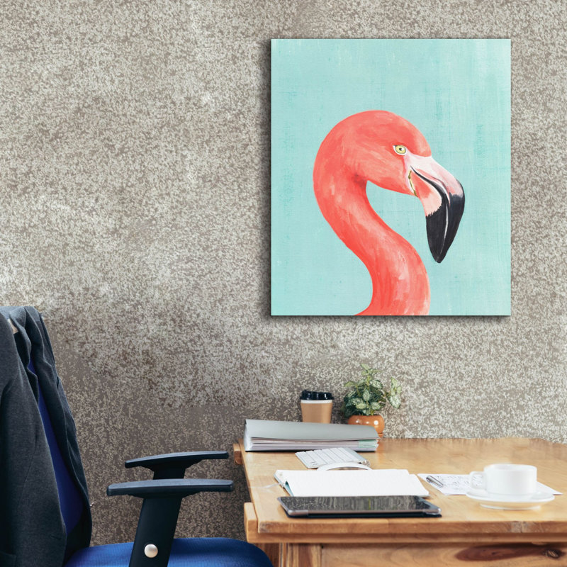  «Exotic Bird On Blue 4» par Annie Warren, art mural sur toile, 26 po x 30 po, H 30 po x l 26 po