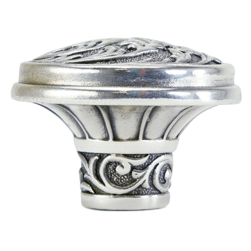 GLENDALE KNOB IN BURNISHED PLATE, Silver