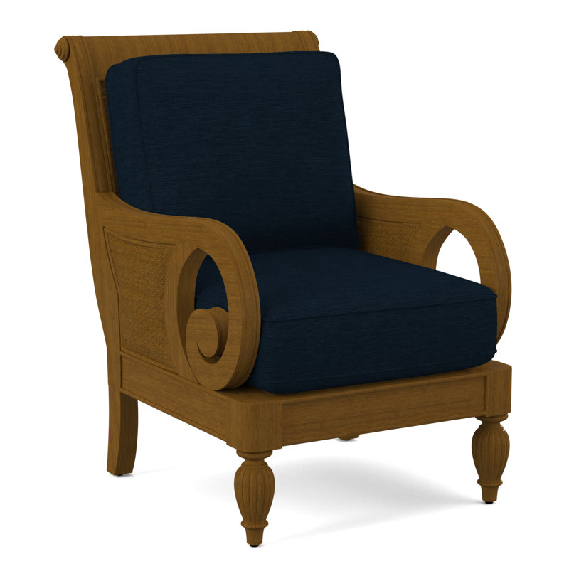 Grand View 71.12Cm Wide Armchair, Havana Finish, Eggshell Crypton Performance; 0884-93