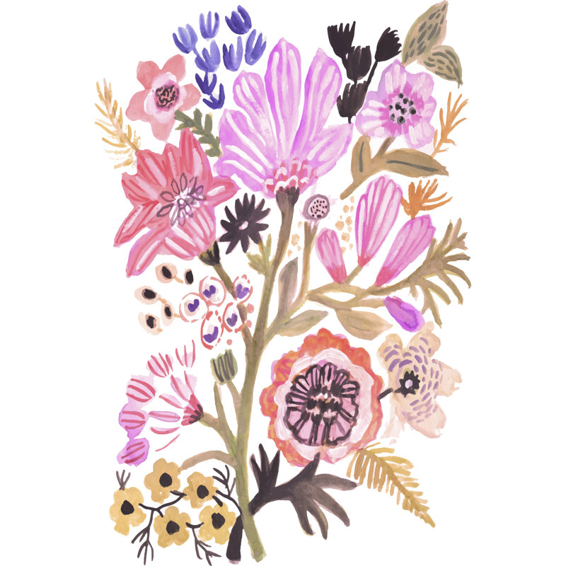 Flower Posy III by Karen Fields - Painting, Wrapped Canvas, 46 cm H x 30 cm W