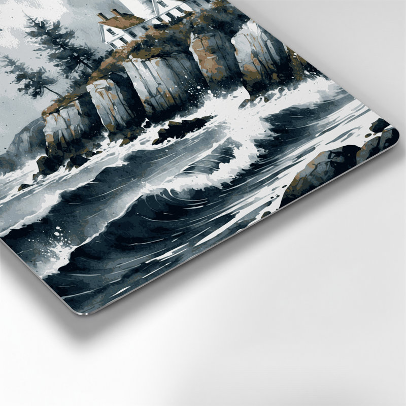 Art mural en métal nautique gris Maine, H 12 po x l 12 po
