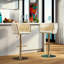 Set of 2 Velvet Upholstery Bar Stools – Chrome Footrest, Swivel, Height Adjustable Design for Kitchen or Bar-872621145