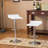Adjustable Height Wood And Metal Bar Table And 2 Air Lift Adjustable Swivel Stools Set