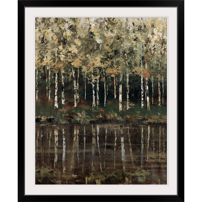 «Birch Trees» Balthasar, reproduction d'art, H 32 po x l 27 po x P 1 po, Cadre noir