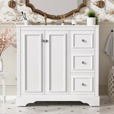 Meuble-lavabo sur pied simple 36 po avec lavabo