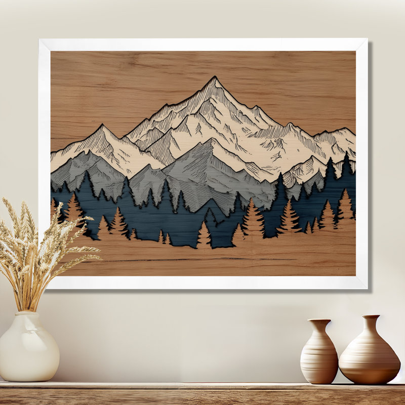 «White and Brown Morocco Berber Mountains - Mountains Wall Art, White Landscape», reproduction d'art sur toile, Blanc