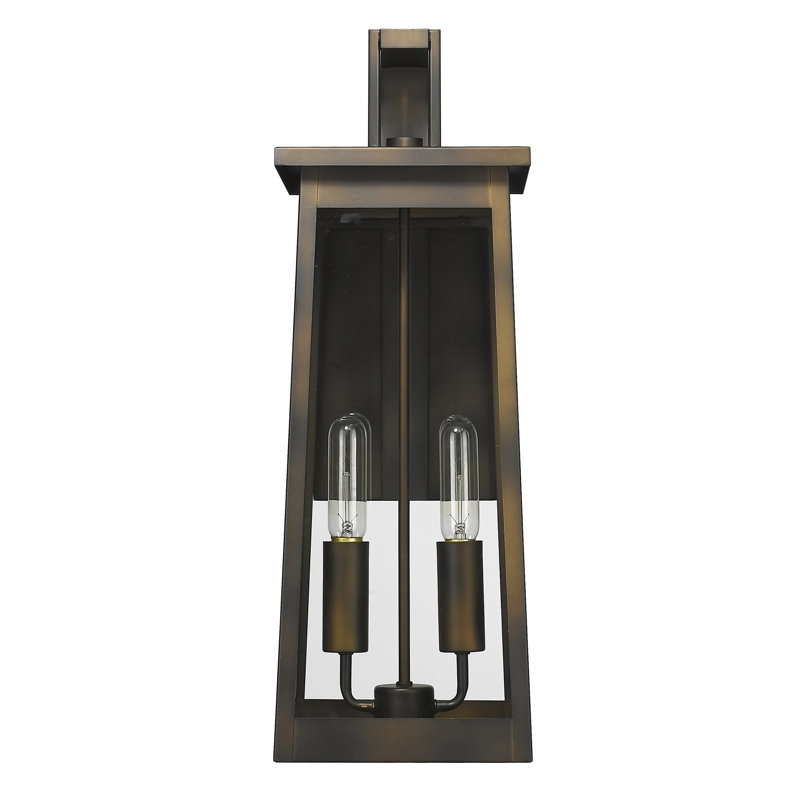 Lanterne murale d'extérieur à 2 ampoules H 23,5 po Arabinda, Bronze huilé