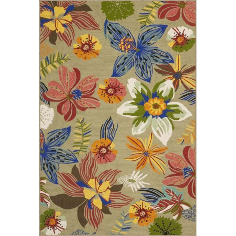 Multicolored Floral Patterned Creative Modern Decorative Carpet, Rectangle 4'8" x 6'7"