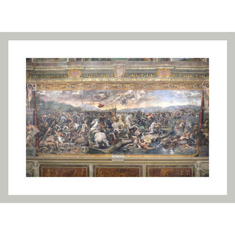 Constantine's Battle at the Milvian Bridge by Raphael -Framed Giclee Print, 21.47" H x 29.5" W