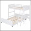 Lit simple superposé au dessus d'un lit double avec bureau-675944738