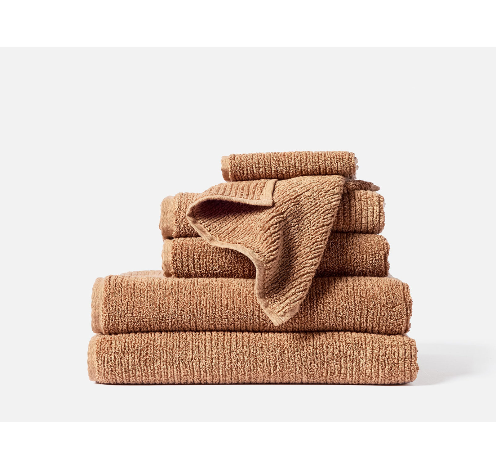 Temescal Organic 100% Cotton Plush Ribbed, Bath Towel, Ginger