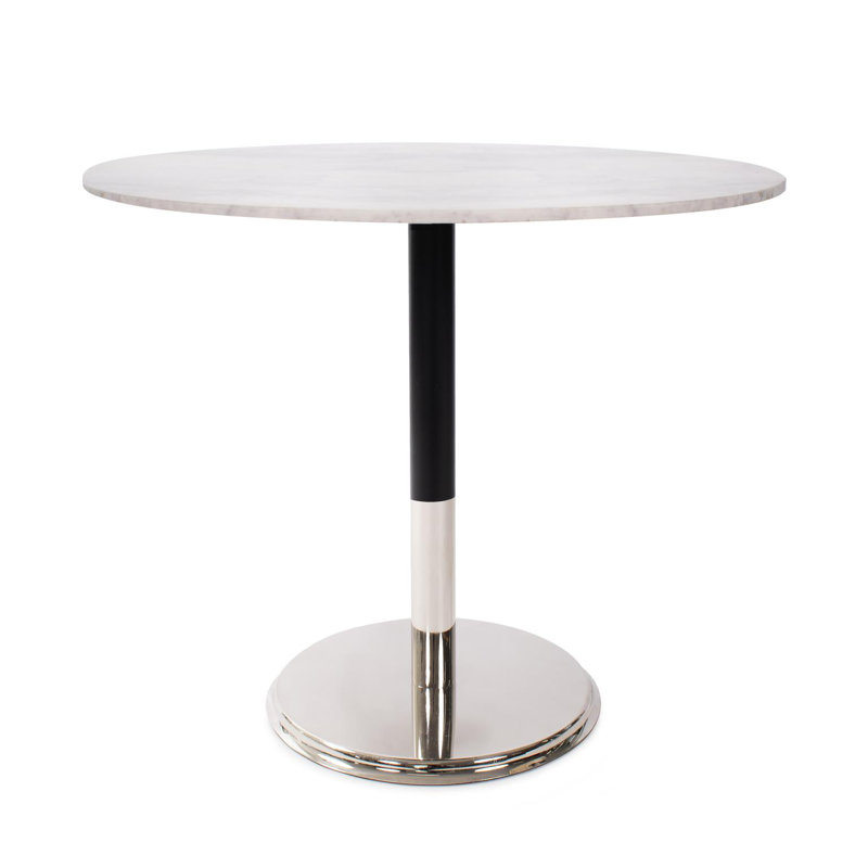 Table de bout Hillesden, Blanc, Argent / noir