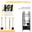 2 supports à bois de chauffage avec outils modifiables - noir, intérieur et extérieur