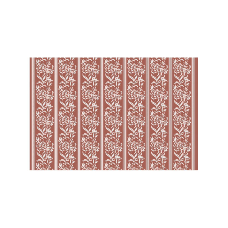 Tapis d'extérieur réversible imperméable à l'eau Boho, Rouge, Tapis de couloir 9 pi x 18 pi