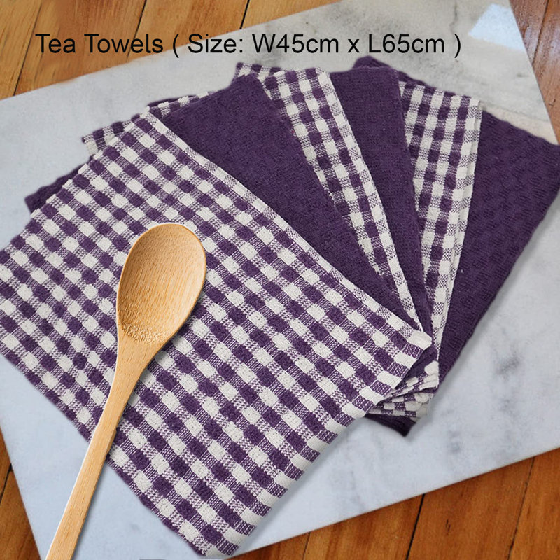 6 Pieces Tea Towel, Purple