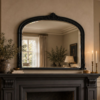 Overmantle Arched Bevelled Victorian Mirror