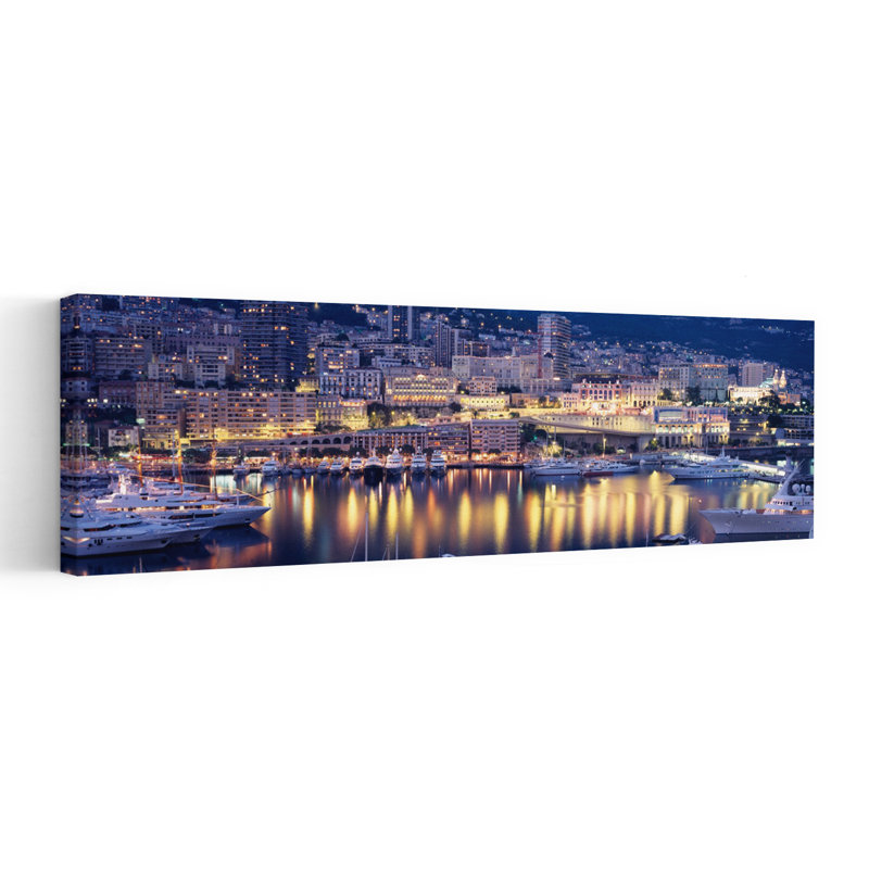 Harbor Monte Carlo Monaco by Bo Brännhage - Wrapped Canvas Panoramic Print, 50.8 cm H x 152.4 cm W