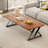 Cherry Solid Wood + Steel Rectangular Coffee Table-2101801900