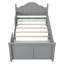 Lit simple pour enfants, lit plateforme simple en bois avec tête et pied de lit, gris-827079169-827079182