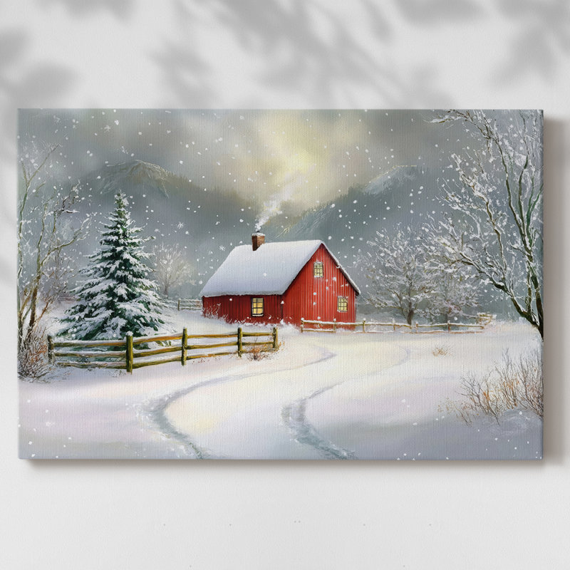 Art de Noël des Fêtes de Noël III - Toile tendue avec châssis - L XXVII, H 12 po x l 18 po