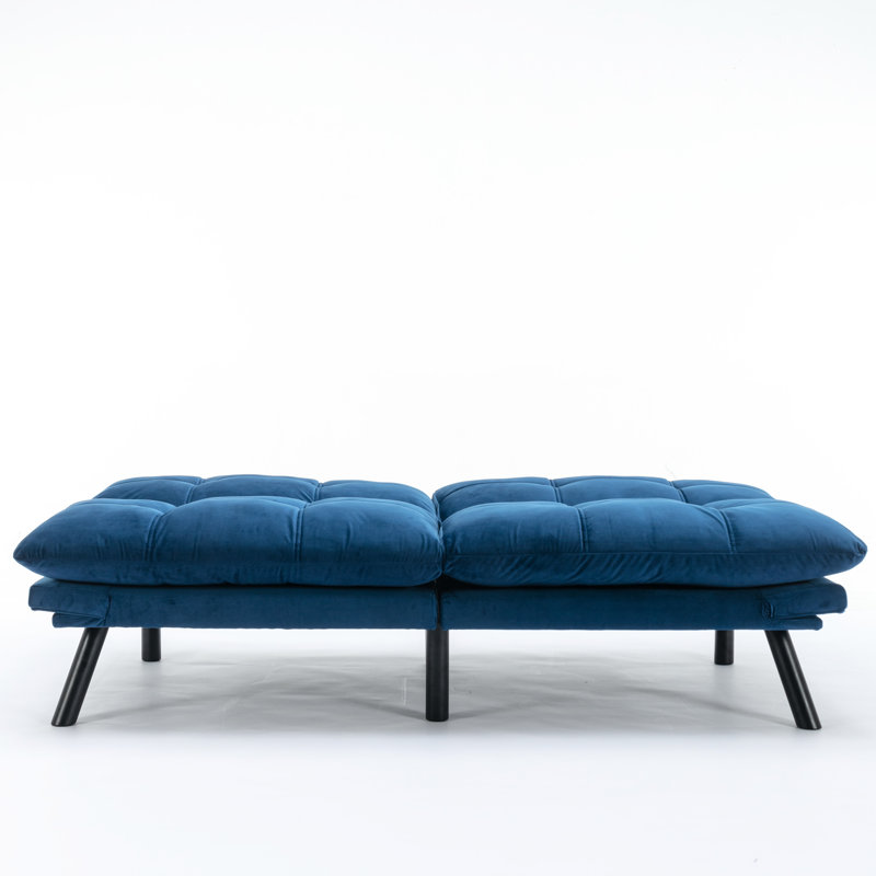 Lit pliant moderne, bleu marine, pièces ajustables, lit bleu pour petit appartement avec accoudoirs doux et lisses, pièce