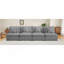 Canapé modulaire 141,6 po avec quatre coussins pour le salon, gris foncé-1557042330